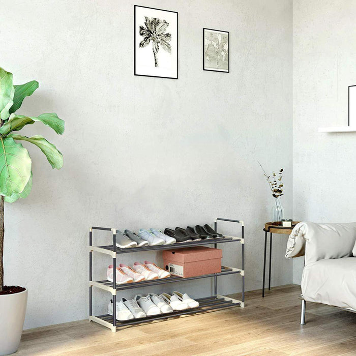 Schoenenrek - stapelbaar - 92x54x30 cm - grijs