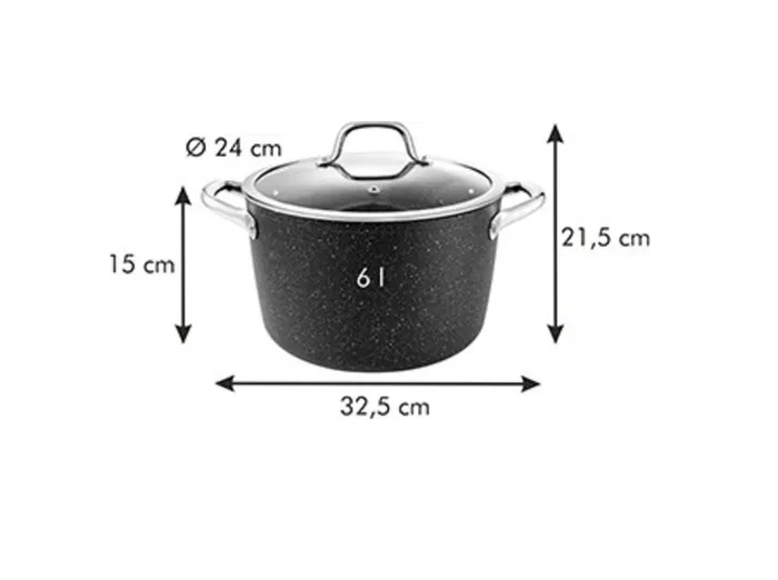 Tescoma President Stone Soeppan - 24 cm - met glazen deksel