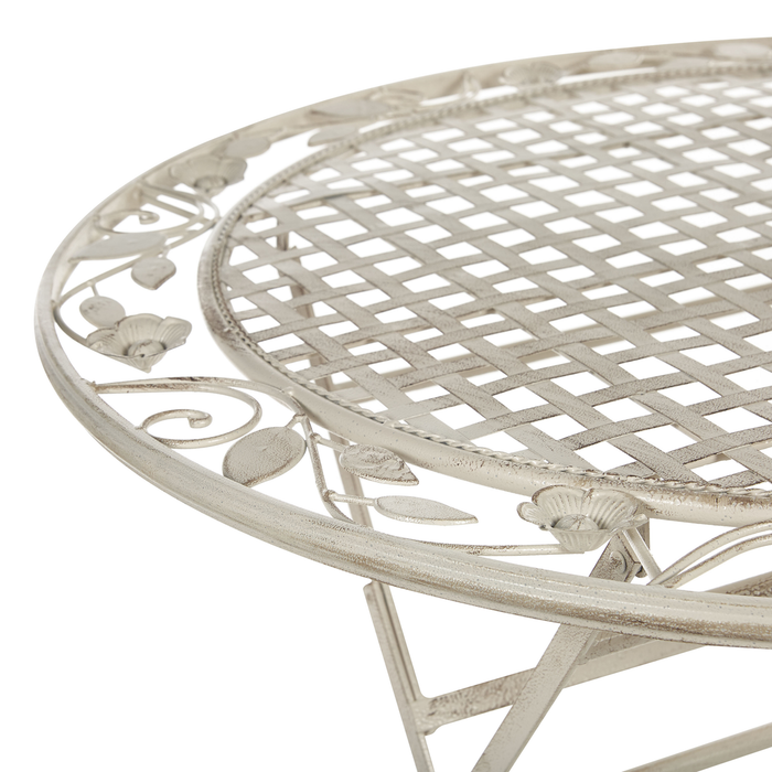 Beliani - BIVIO - Tuintafel - Wit - 90 x 90 cm - IJzer