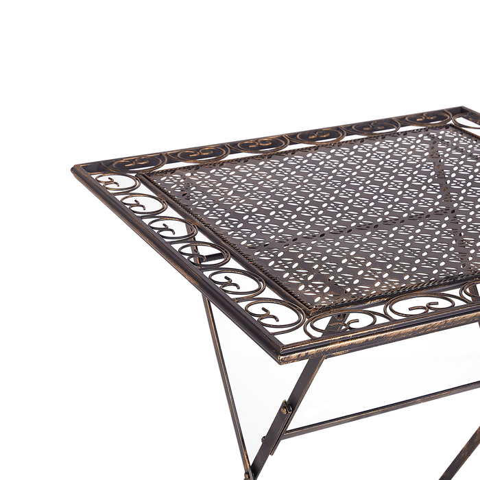 Beliani - BORMIO - Tuintafel - Zwart - 70 x 70 cm - IJzer