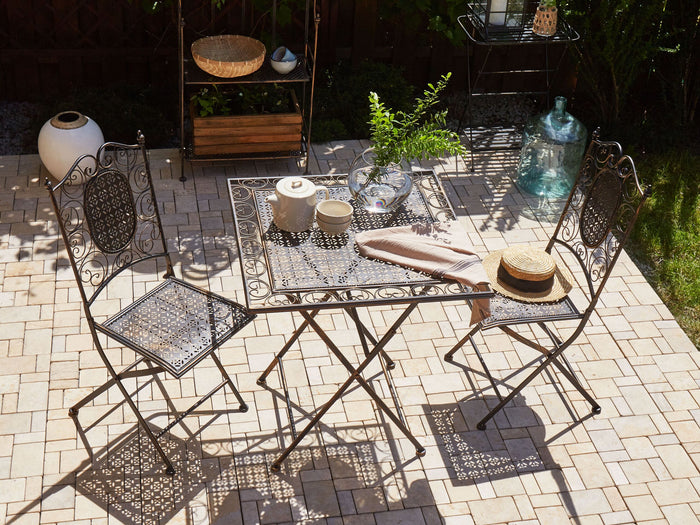 Beliani - BORMIO - Tuintafel - Zwart - 70 x 70 cm - IJzer