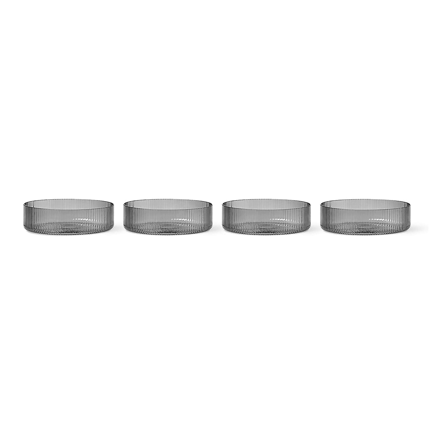 ferm LIVING Ripple Schaaltjes 4 st. - Smoked Grey