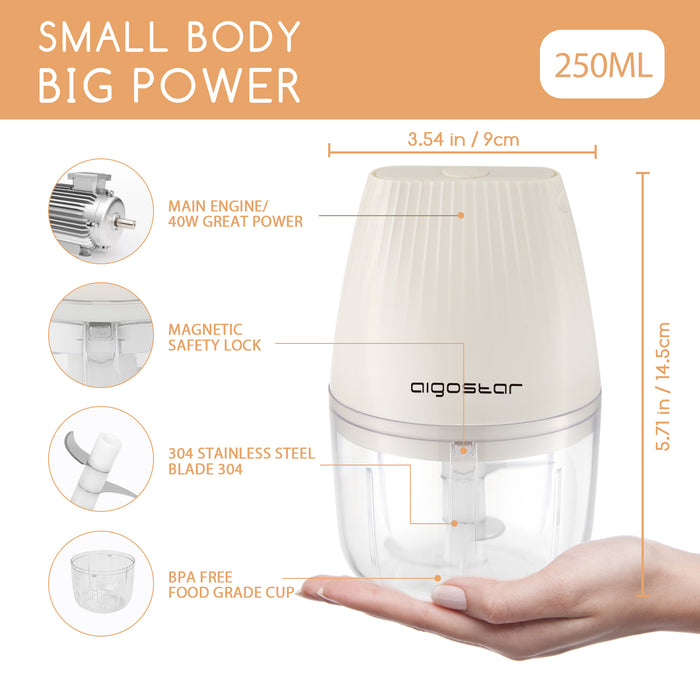 Aigostar Aimee - Electrische Chopper - Hakmolen - Mini Blender