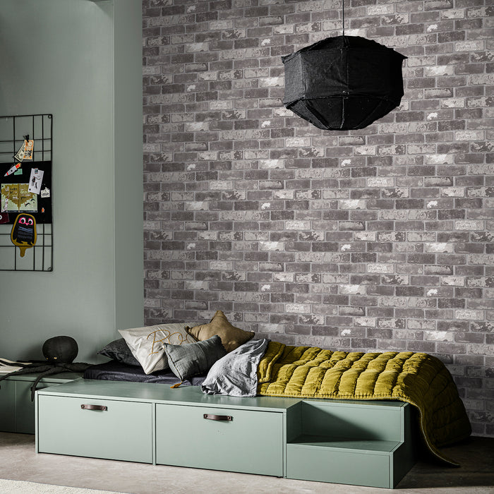 vtwonen vliesbehang Bricks Grey grijs