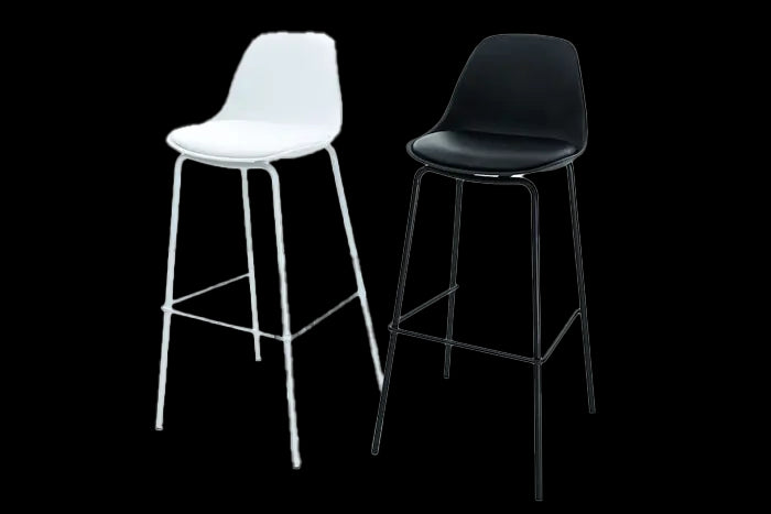 Essence Ferro barkruk zwart - zwart onderstel - 75 cm