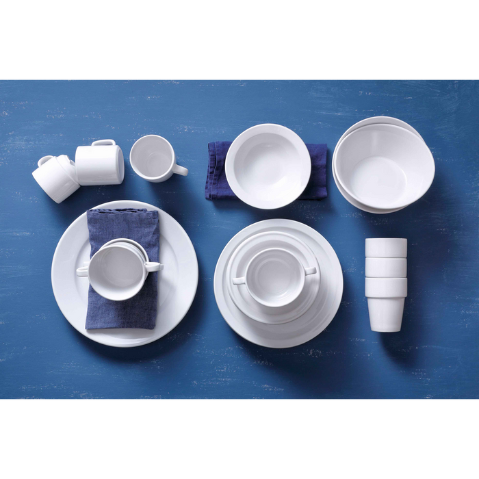 Mammoet Bord smalle rand Budgetline 24 cm Wit Porselein 3 stuks