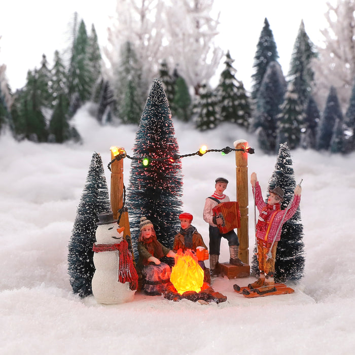 LuVille Kerstdorp Miniatuur Party op de Piste - L16 x B12 x H12,5 cm
