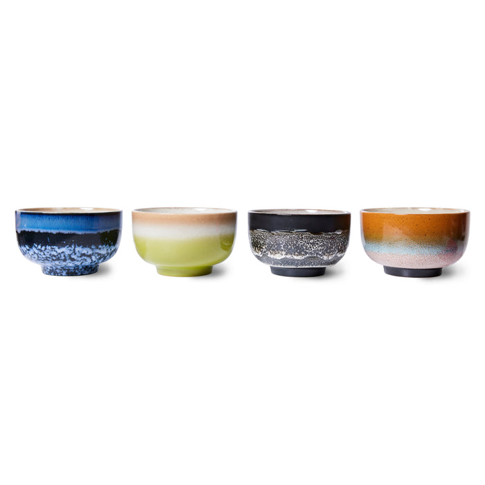 HKliving 70's Noodle Kommen Ø 13,5 cm - Set van 4 - Groovy