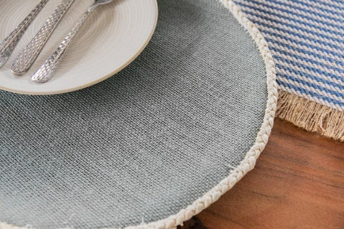 Placemats, Set van 4 Stuks, Geweven, Grijs, 39 cm - Creative Tops