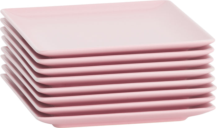 Lite-Body Hermes Gebaksbordjes - Set van 8 stuks - Ø16 cm - Roze Mat