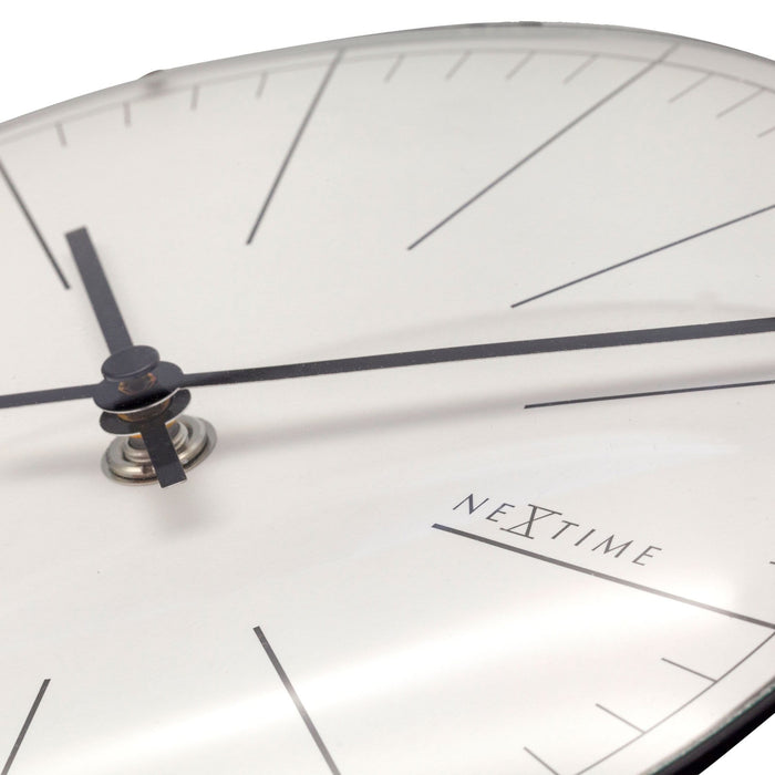 NeXtime - NeXtime - Wandklok|Tafelklok- 20cm- Glas- Wit- 'Big Stripe