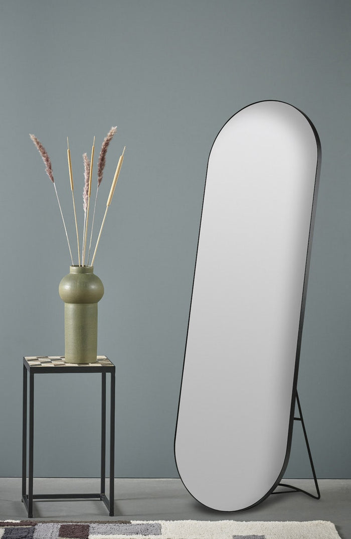 Villa Collection Vasto Staande Spiegel Ovaal 170 x 55 cm - Zwart