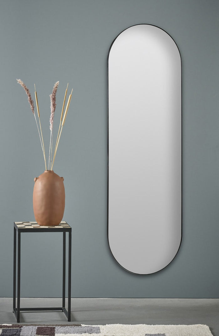 Villa Collection Vasto Staande Spiegel Ovaal 170 x 55 cm - Zwart