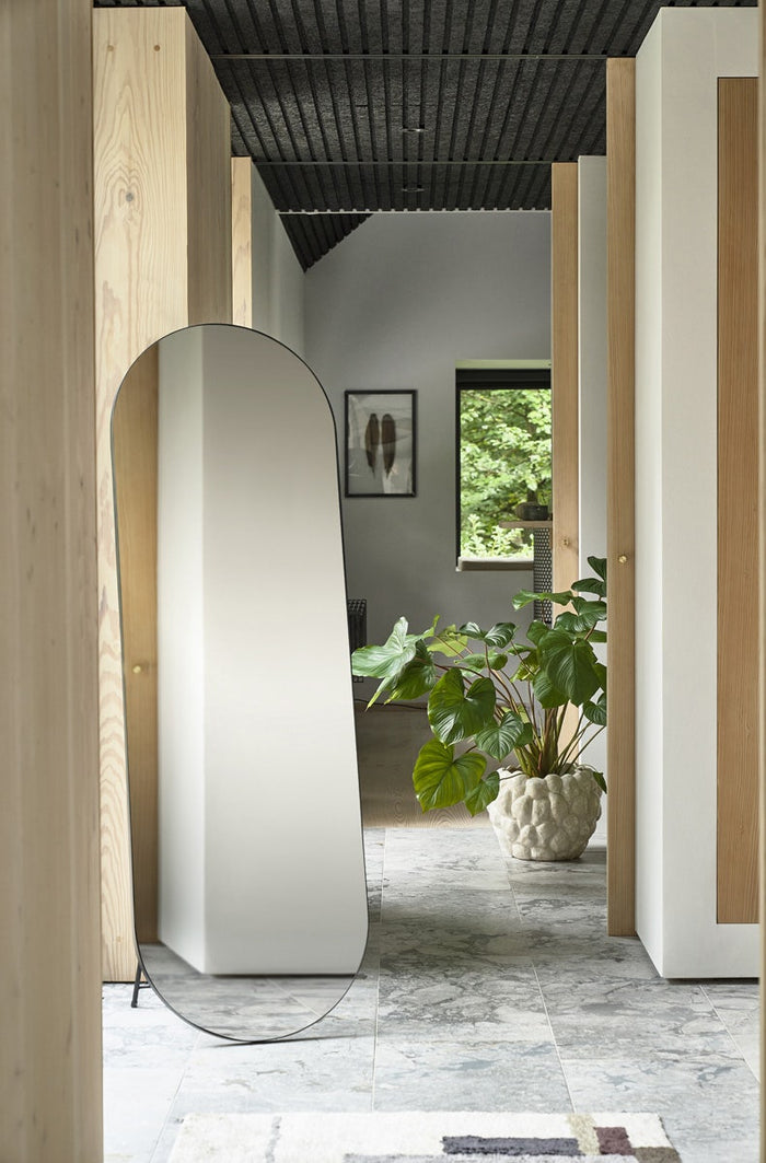 Villa Collection Vasto Staande Spiegel Ovaal 170 x 55 cm - Zwart