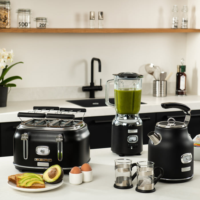 Westinghouse Retro Bundel - Waterkoker + Broodrooster + Blender -Zwart