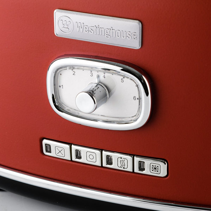Westinghouse Retro Bundel - Waterkoker + 2 sneden Broodrooster - Rood