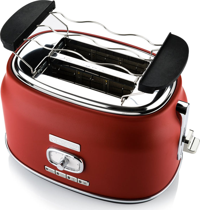 Westinghouse Retro Bundel - Waterkoker + 2 sneden Broodrooster - Rood