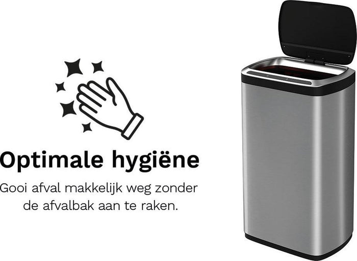 Stangvollby Dalby prullenbak met sensor – 50L – RVS