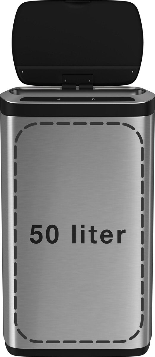 Stangvollby Dalby prullenbak met sensor – 50L – RVS
