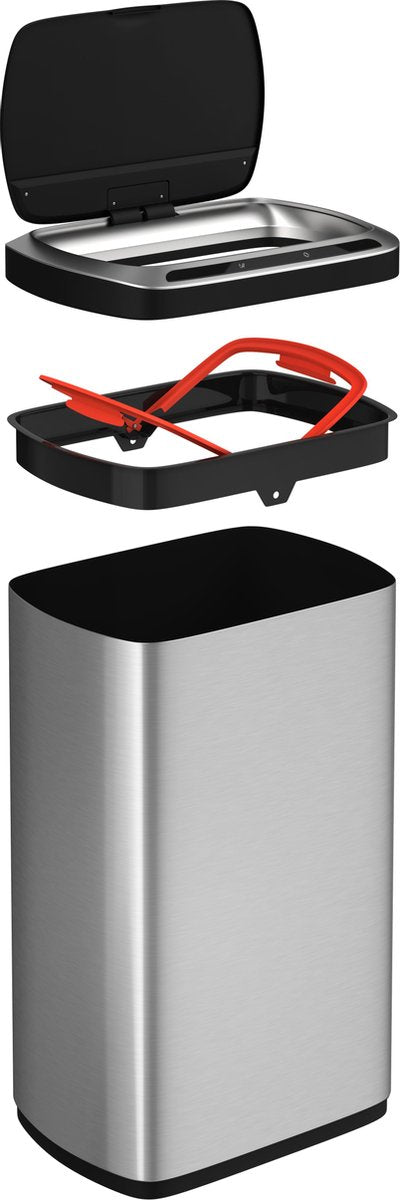 Stangvollby Dalby prullenbak met sensor – 50L – RVS