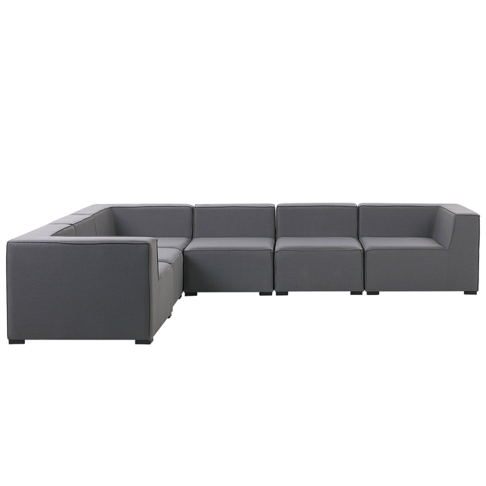 Beliani - AREZZO - Loungeset voor 7 Rechtszijdig - Grijs - Polyester