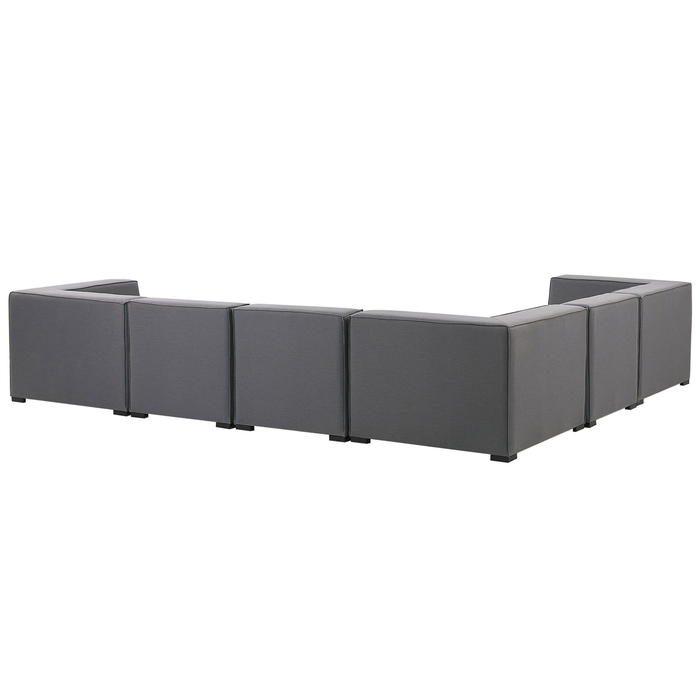 Beliani - AREZZO - Loungeset voor 7 Rechtszijdig - Grijs - Polyester