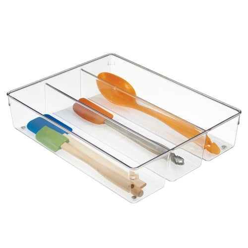 Lade Organizer, 3 Vakken, 26.7 x 34.8 x 7.6 cm, Kunststof, Transparant