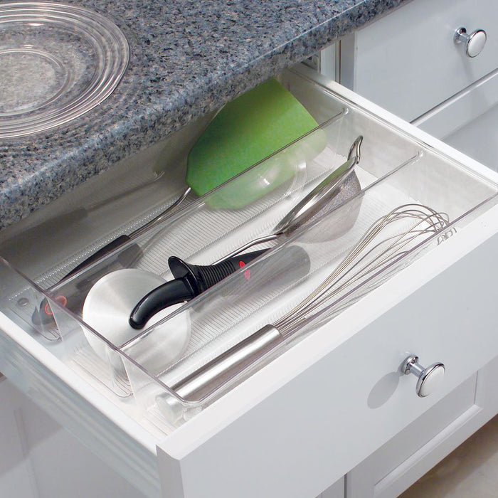 Lade Organizer, 3 Vakken, 26.7 x 34.8 x 7.6 cm, Kunststof, Transparant
