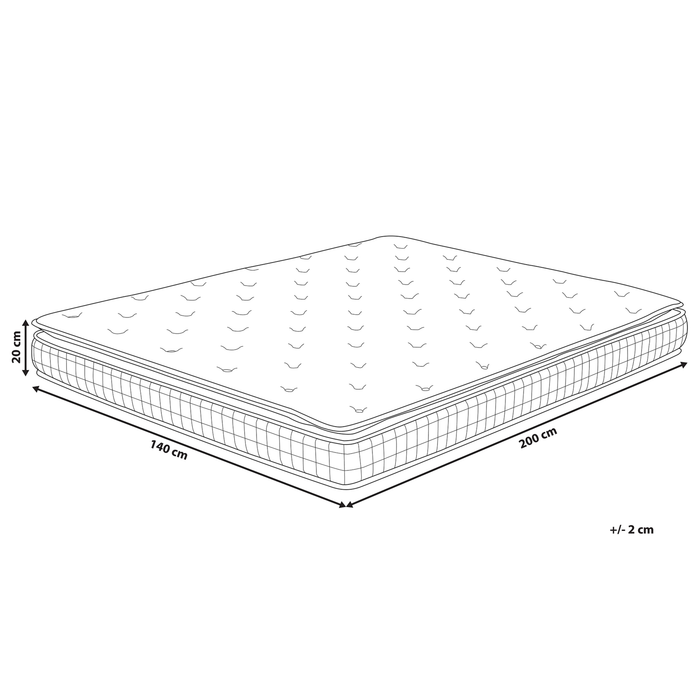 Beliani - CHARM - Traagschuimmatras - Wit - 140 x 200 cm - Polyester
