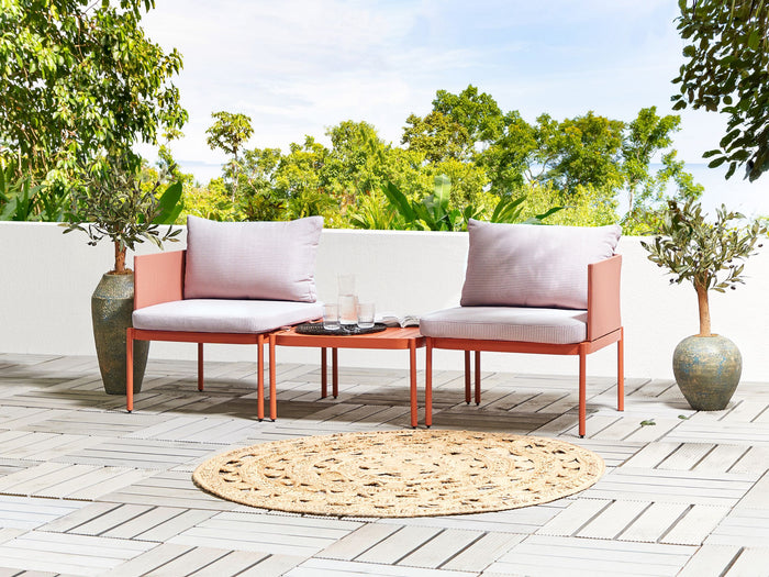 Beliani - TERRACINA - Loungeset voor 2 - Oranje - Aluminium
