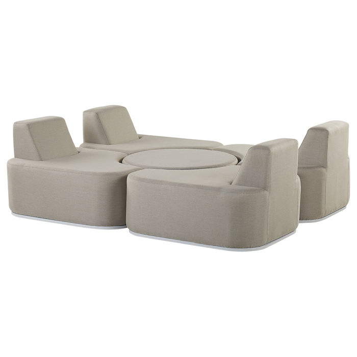 Beliani - FABRO - Loungeset voor 4 - Grijs - Polyester