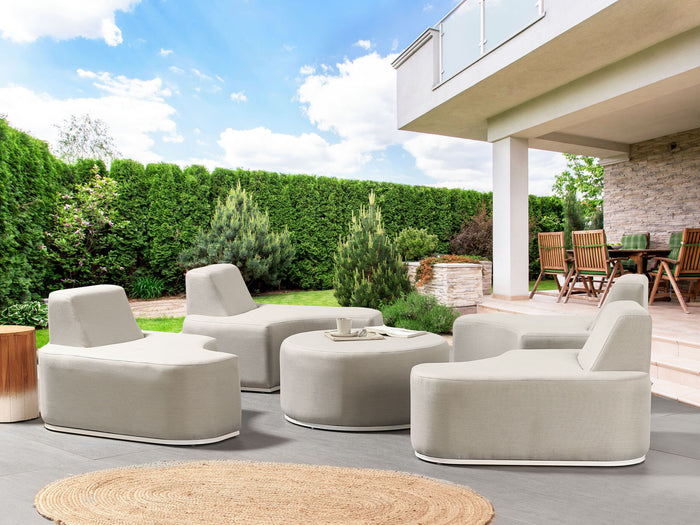 Beliani - FABRO - Loungeset voor 4 - Grijs - Polyester