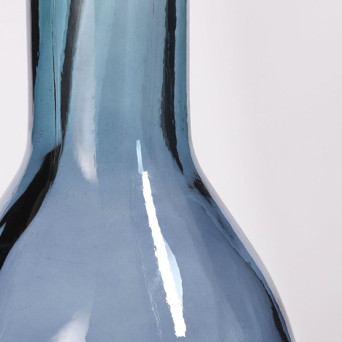 Mica Decorations Rioja Glazen Fles - H50 x Ø15 cm - Lichtblauw