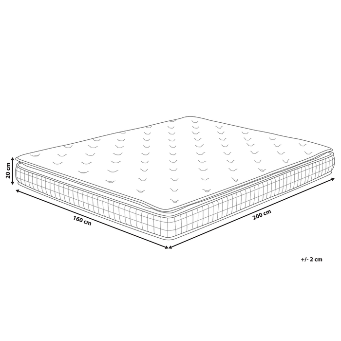 Beliani - CHARM - Traagschuimmatras - Wit - 160 x 200 cm - Polyester