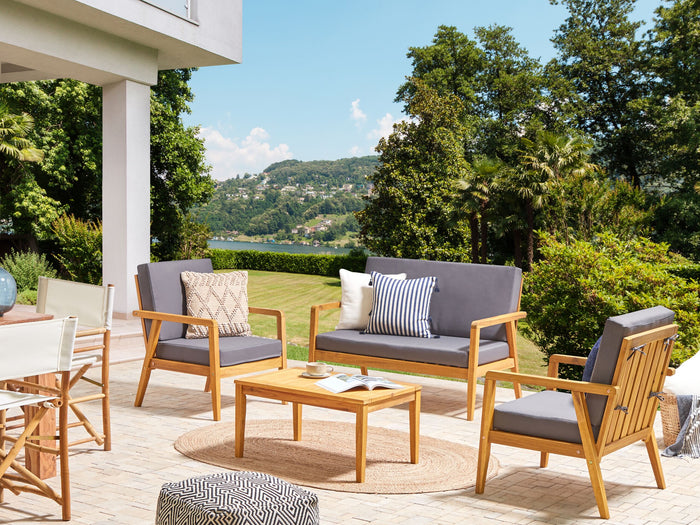 Beliani - PALLANO - Loungeset - Lichte houtkleur - Acaciahout