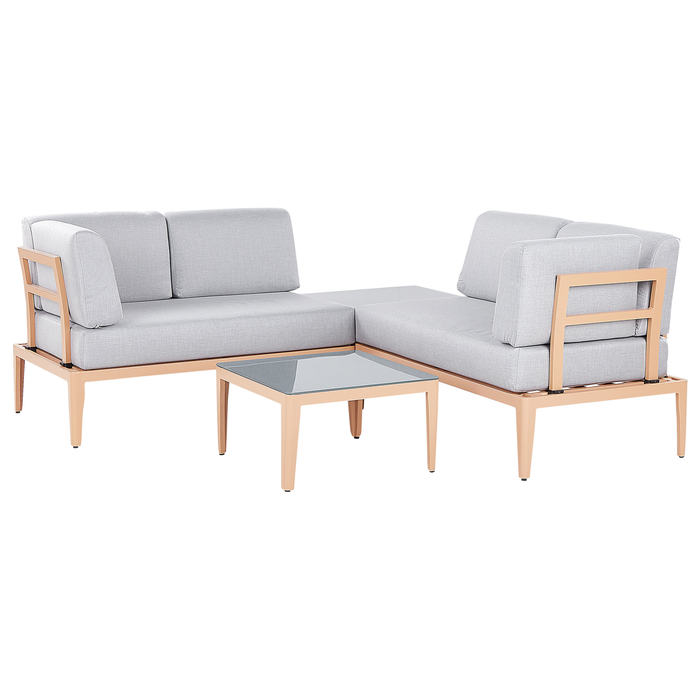 Beliani - RIMA III - Loungeset voor 6 - Grijs - Polyester