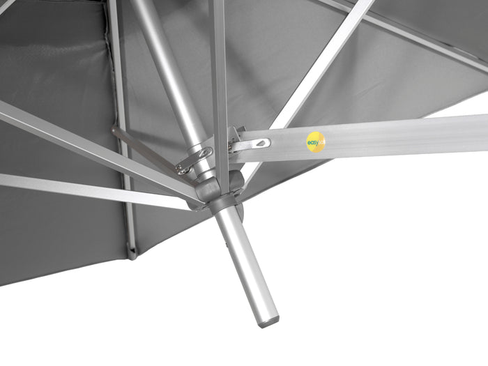 Muurparasol Vierkant - 200x200cm - Grijs - Parasol met muurbevestiging
