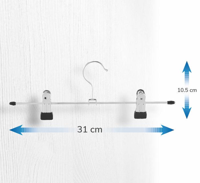Antislip Broekhangers met Knijpers voor Heren of Dames - 30 stuks Kleding Hangers met Klemmen - Broek en Rok Houder - 31cm