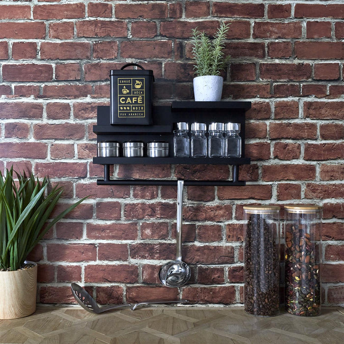 Badkamerplank Wood met moderne handdoekhouder