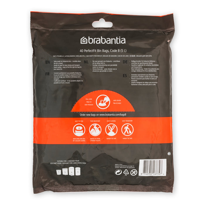 Brabantia PerfectFit Type B Afvalzakken 5 L - 40 zakken