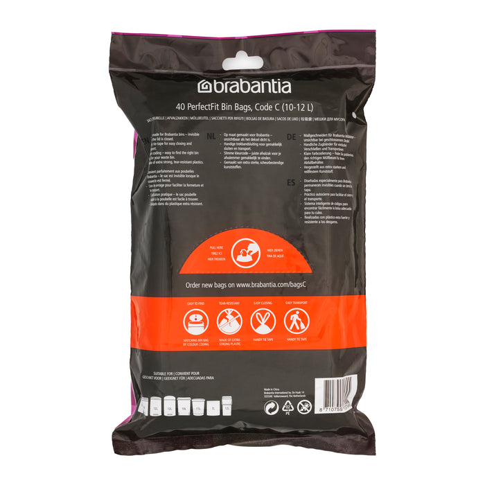 Brabantia PerfectFit Type C Afvalzakken 10-12 L - 40 zakken
