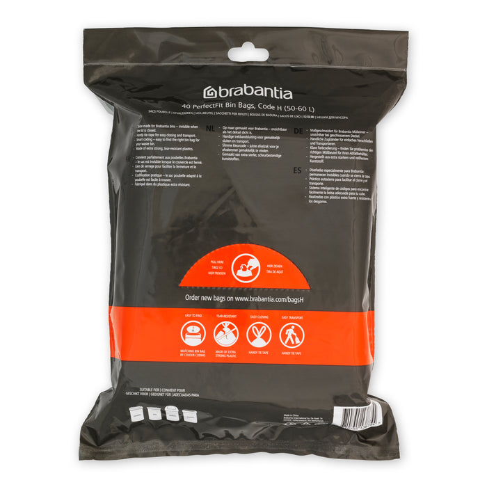 Brabantia PerfectFit Type H Afvalzakken 50-60 L - 40 zakken