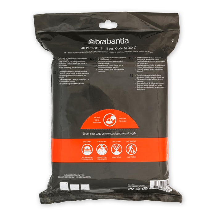 Brabantia PerfectFit Type M Afvalzakken 60 L - 40 zakken
