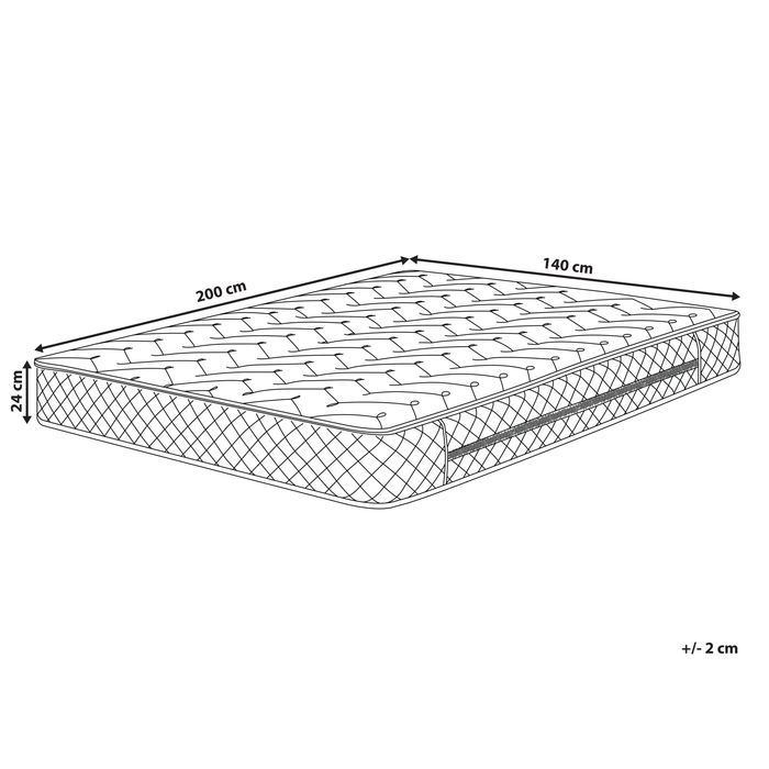 Beliani-GLORY-Pocketveringmatras hard-Wit-140 x 200 cm-Polyester