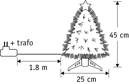 Luca Lighting Mercury Kunstkerstboom - Fibre Optic - H45 x Ø25 cm