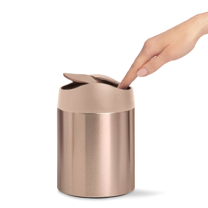 Simplehuman - Mini Can Afvalemmer, 1.5 L, Roségoud - Simplehuman