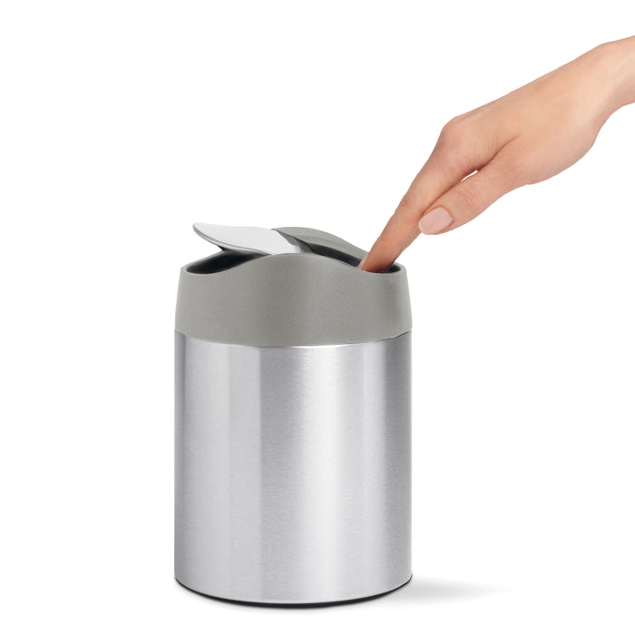 Mini Can Afvalemmer, 1.5 L, Zilver - Simplehuman