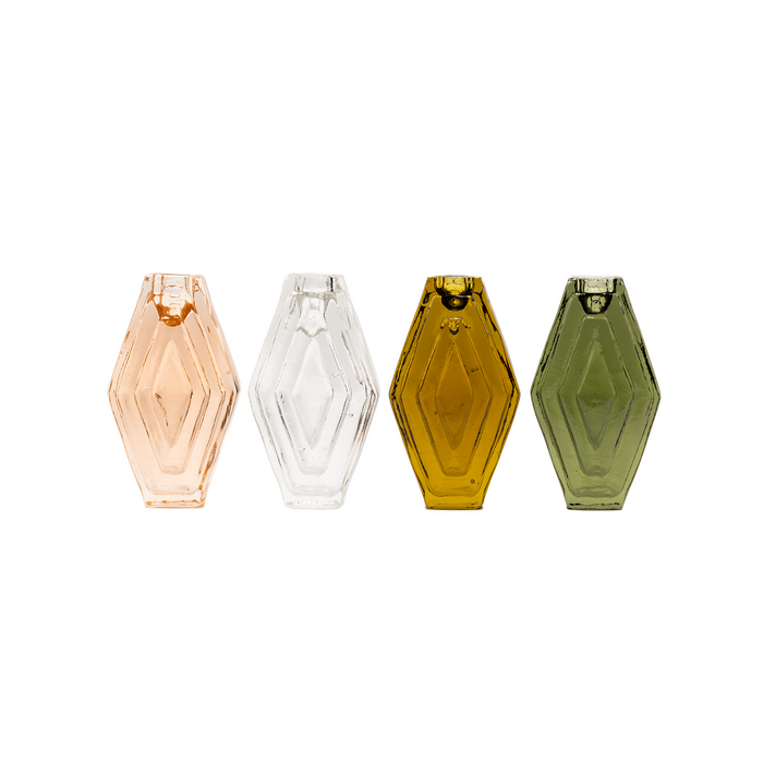 Brût Homeware, Set van 2 Kaarshouder, Hexagon, amber bruin