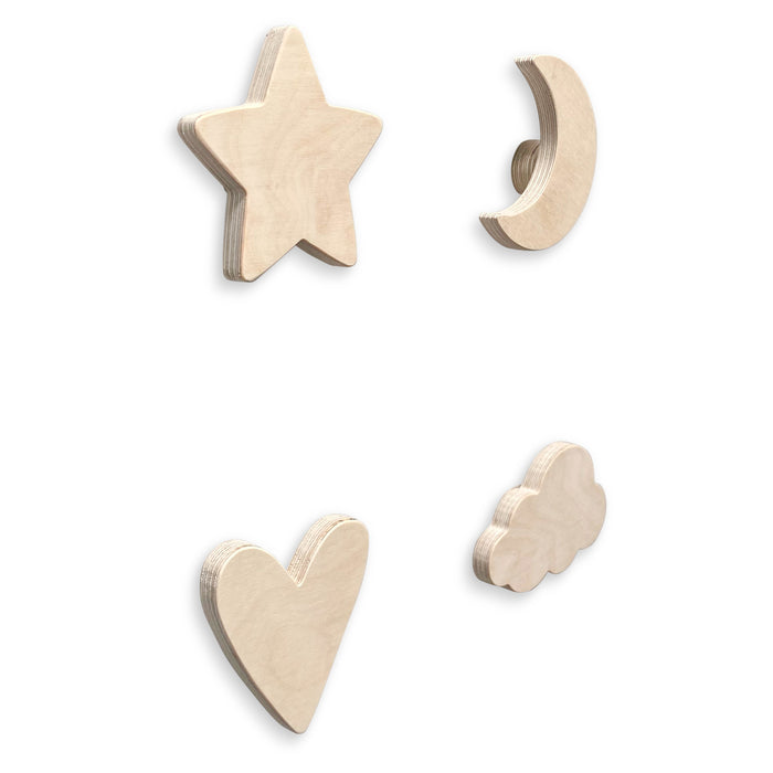 Houten wandhaken kinderkamer | Natuur - blank