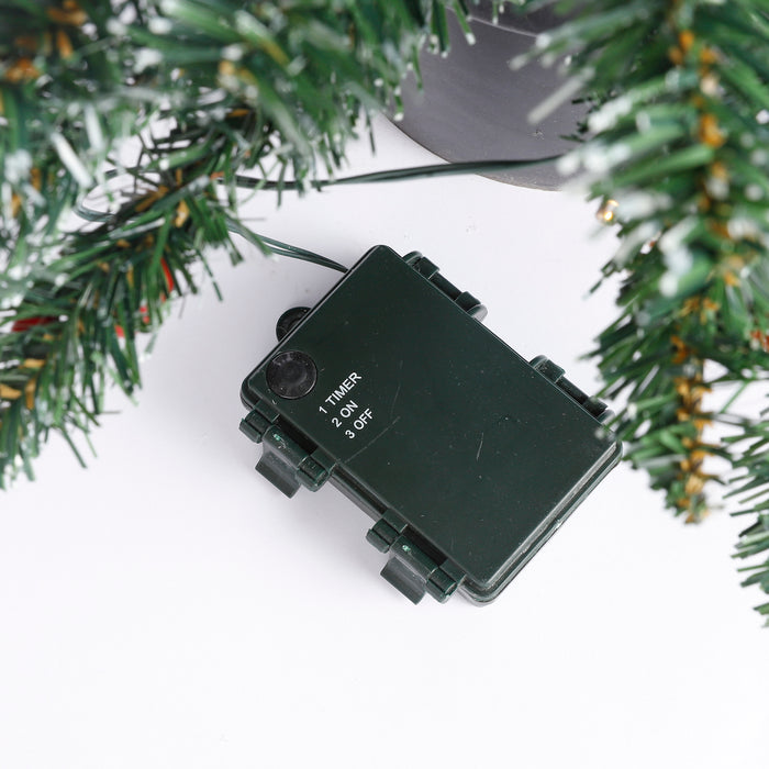 Black Box Trees Creston Set van 2 Kerstbomen en 1 Krans - LED - Groen